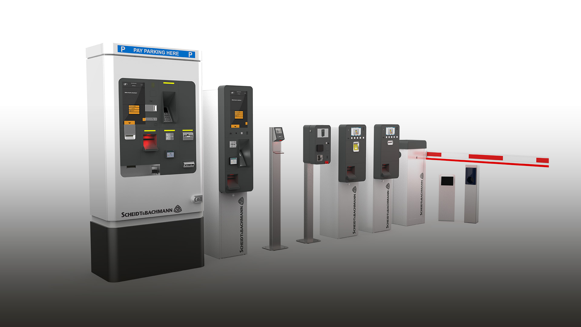 Das Bild zeigt verschiedene Produkte der Parking Solutions GmbH.